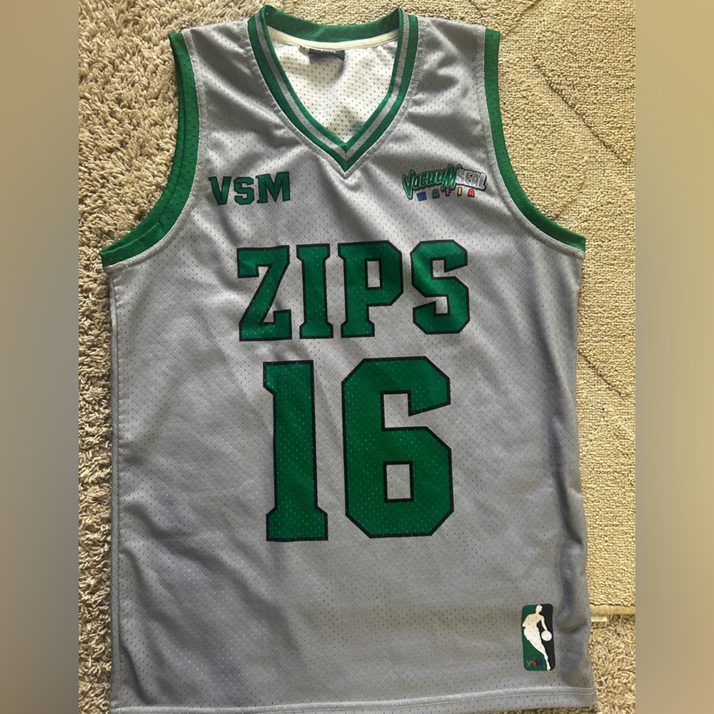 Gray and Green ZIPS Jersey